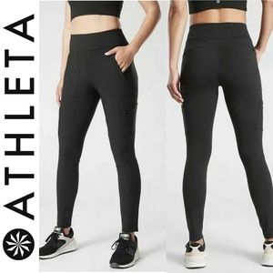 ATHLETA Headlands Hybrid Cargo Pant High Waisted 2 XS Black 353474 Hiking Travel